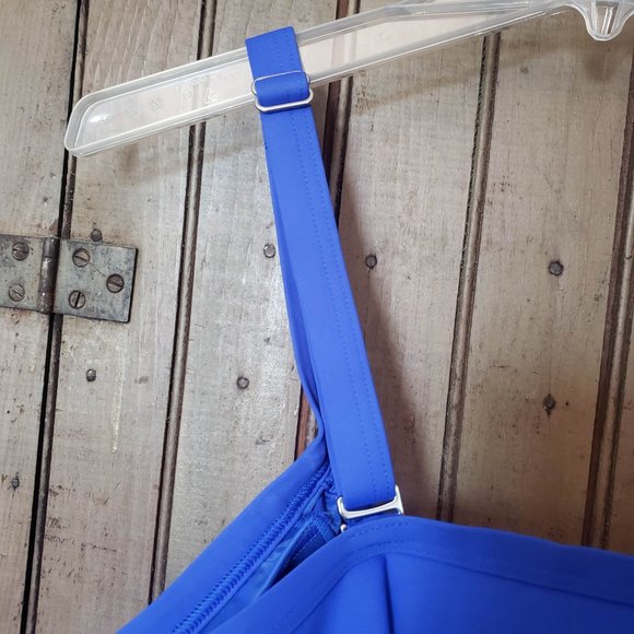 EUC, Land’s End, 22W, Tie-front Underwire Tankini, Electric Blue - Picture 9 of 13